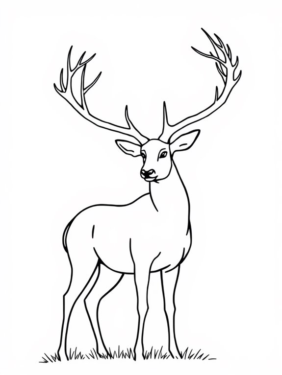 deer coloring page outline