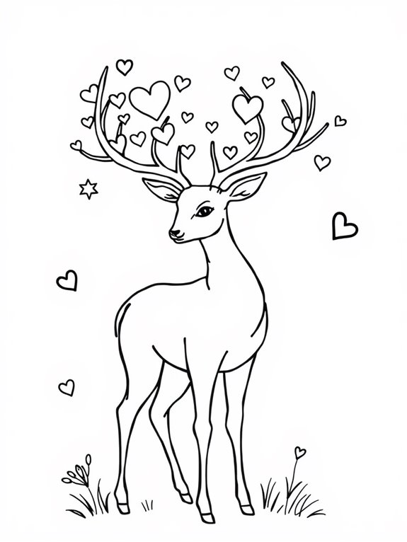 deer with hearts and stars