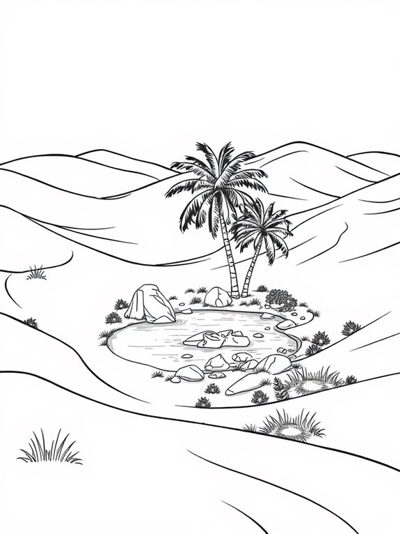 desert dunes coloring page