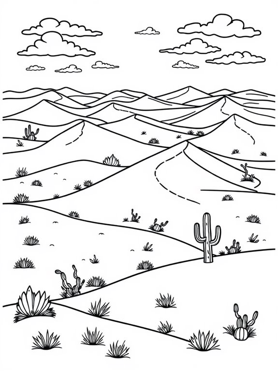 desert landscape coloring activity