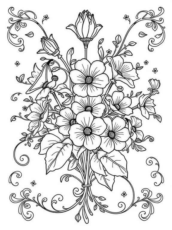 detailed primroses coloring page