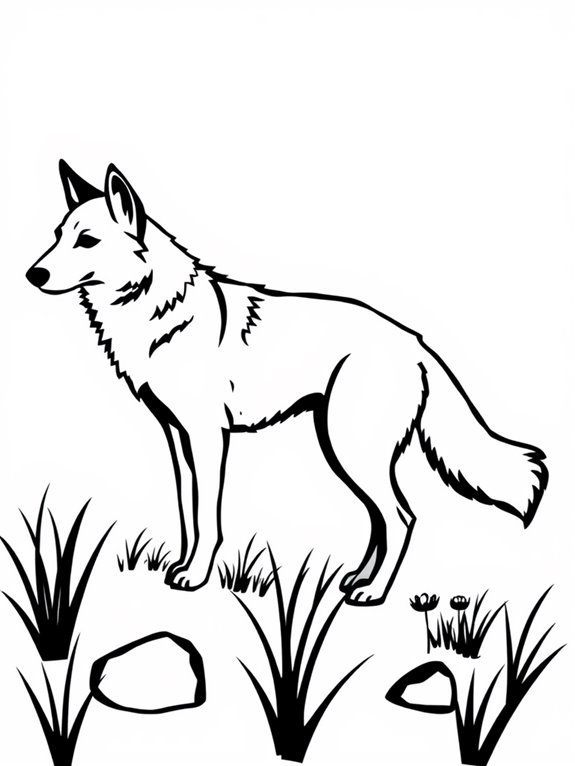 dingo silhouette coloring page