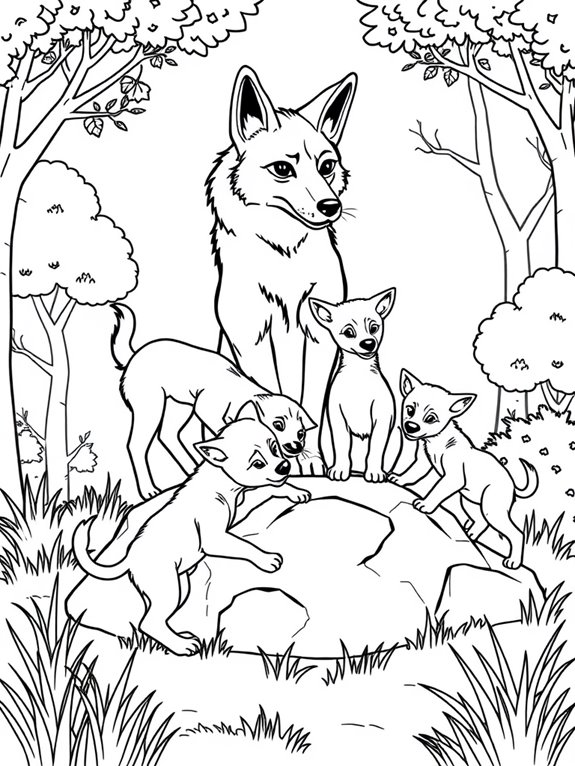 dingoes coloring page activity