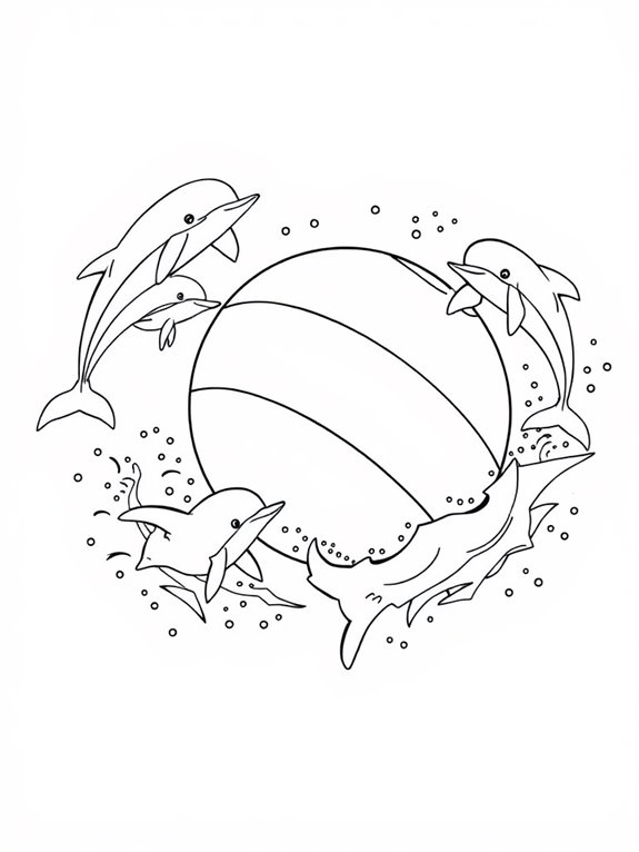 dolphins playing with ball