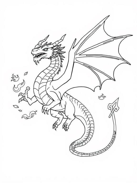 dragon line art illustration