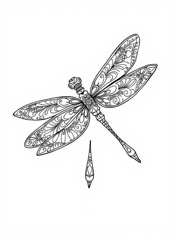 dragonfly mandala coloring page