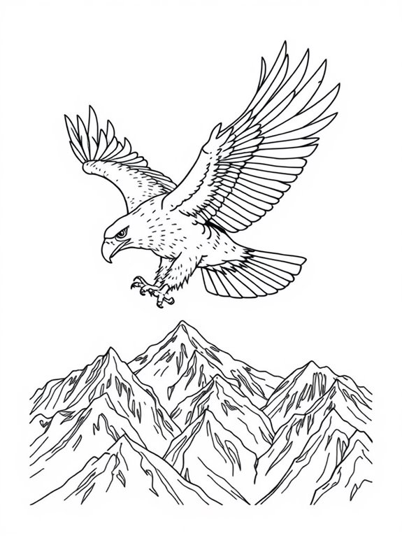 eagles soaring over mountains