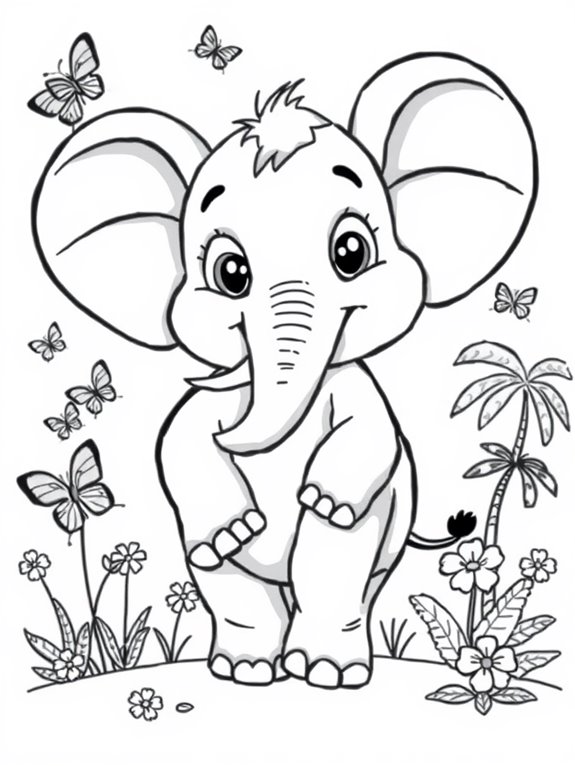 elephants coloring page design