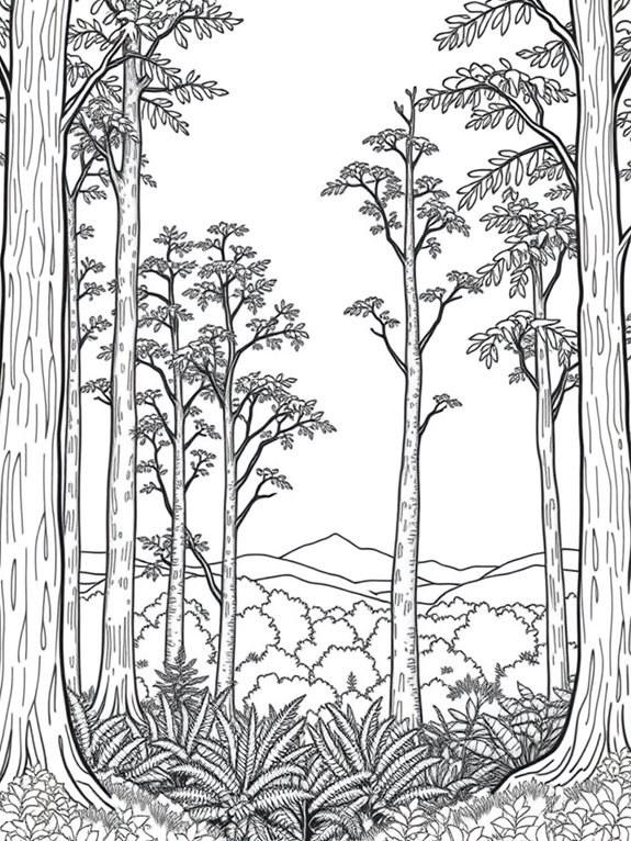 elm forest coloring page