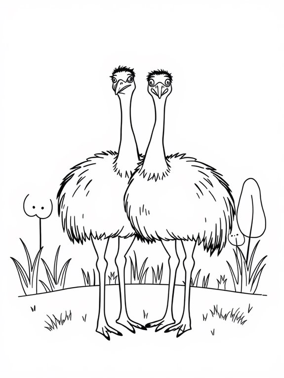 emus coloring page design