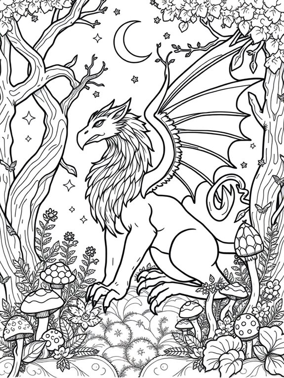 enchanted forest griffin coloring