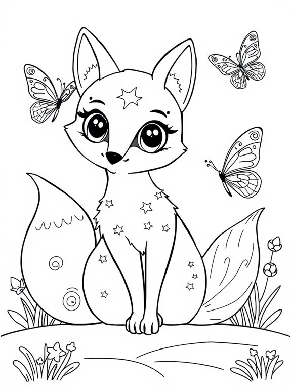 enchanted fox and butterfly