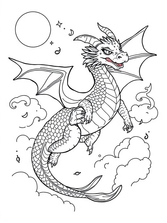 enchanting dragon coloring activity