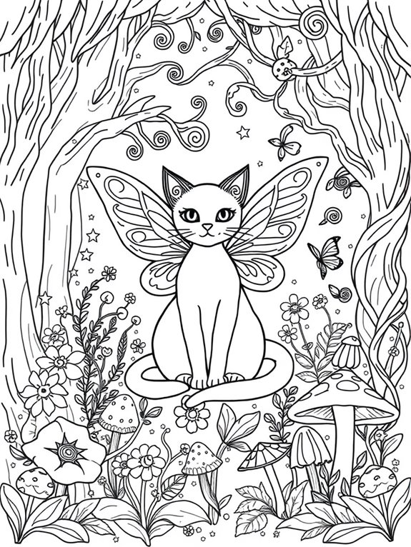 enchanting fairy cat illustration