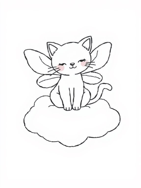 fairy cat on cloud