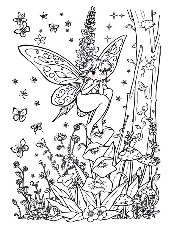 fairy coloring page design