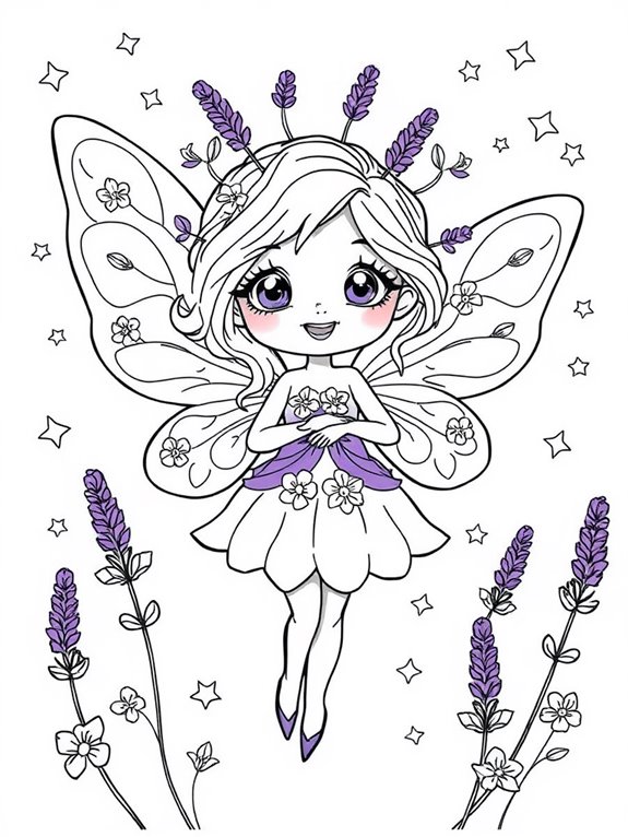 fairy coloring page design