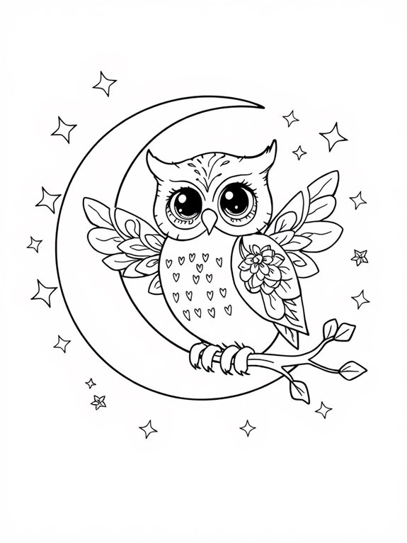 fairy owl amidst stars