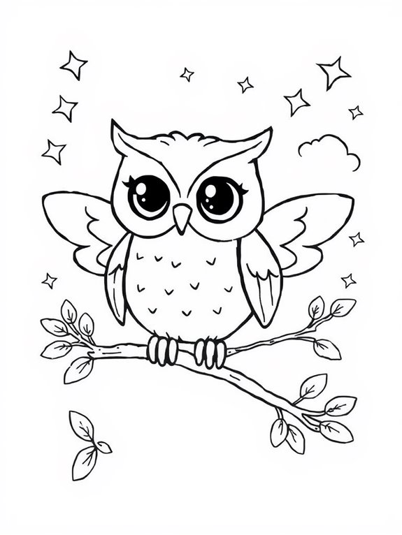 fairy owl coloring page