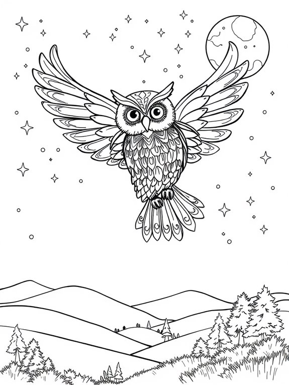 fairy owl night sky