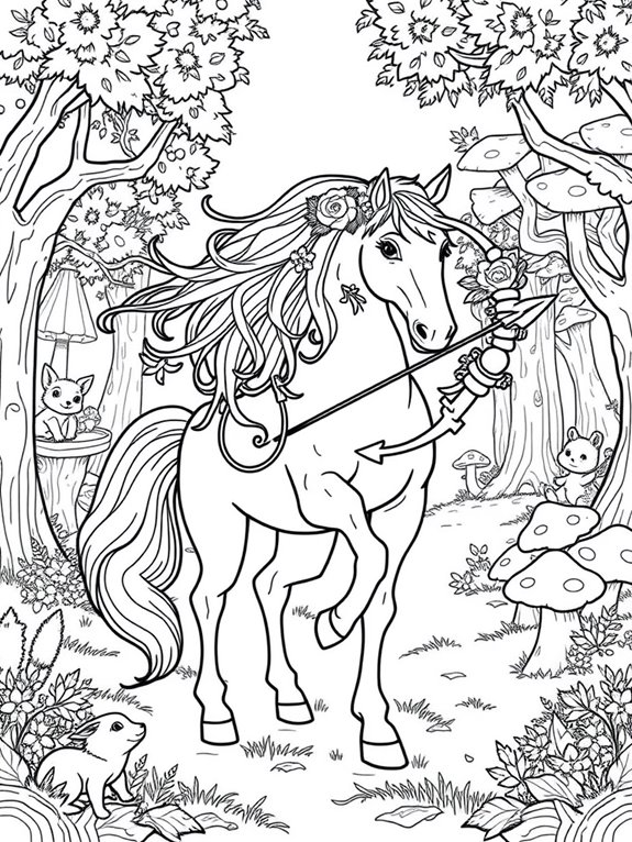 fantasy centaur coloring page