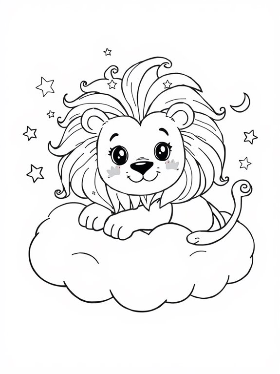 fantasy lion on cloud