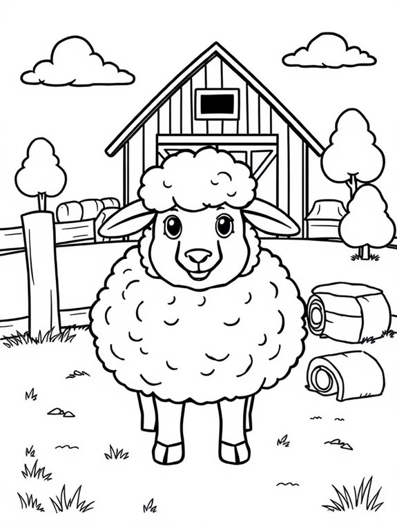 farm sheep coloring page