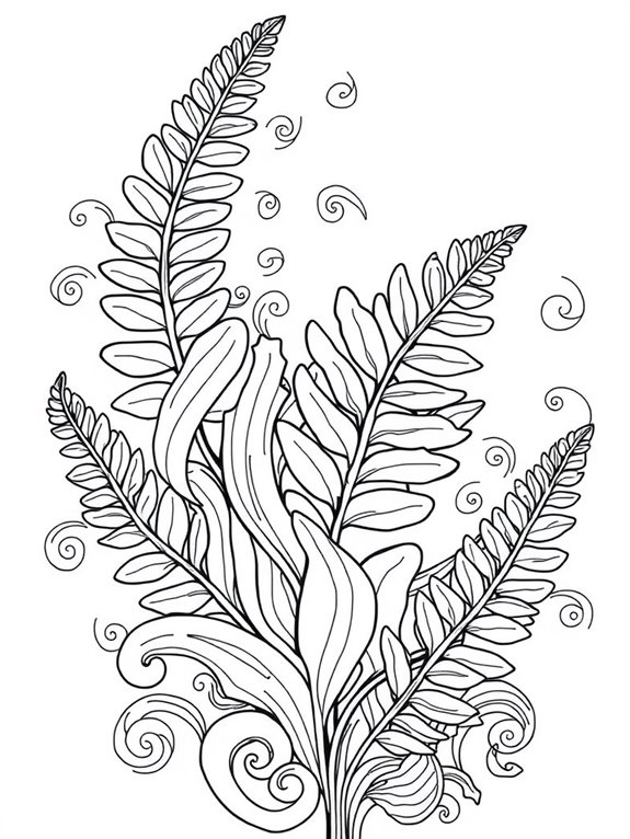 ferns coloring page design