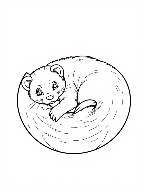 ferret inside a ball