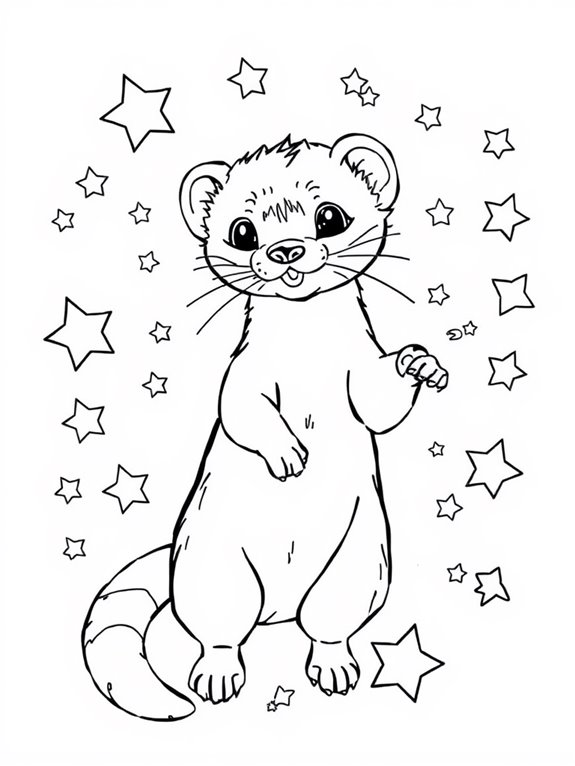 ferret surrounded by stars