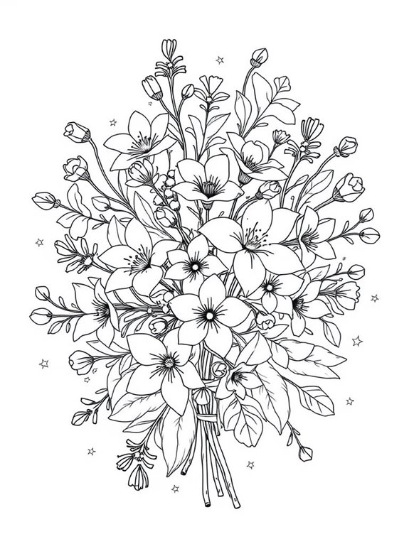 festive primroses coloring page