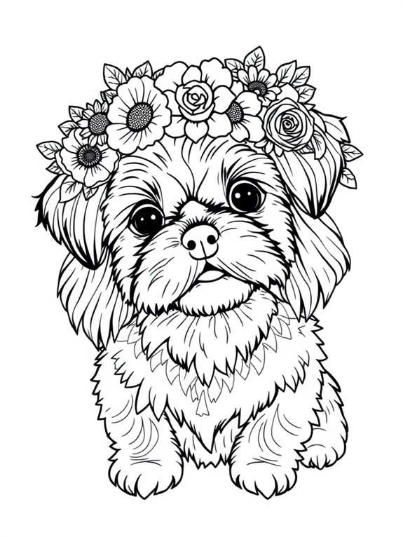 flower crown shih tzu