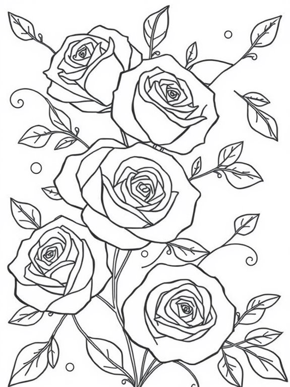 flowing lines abstract roses