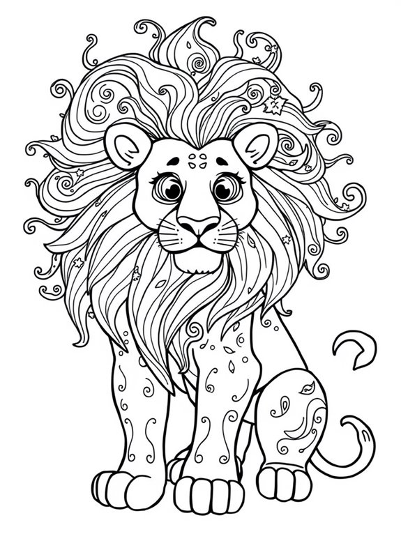 flowing mane fantasy lion