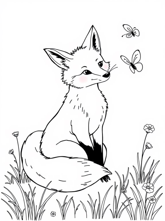 fox and butterfly scene