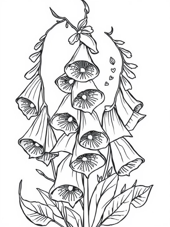 foxglove coloring page design