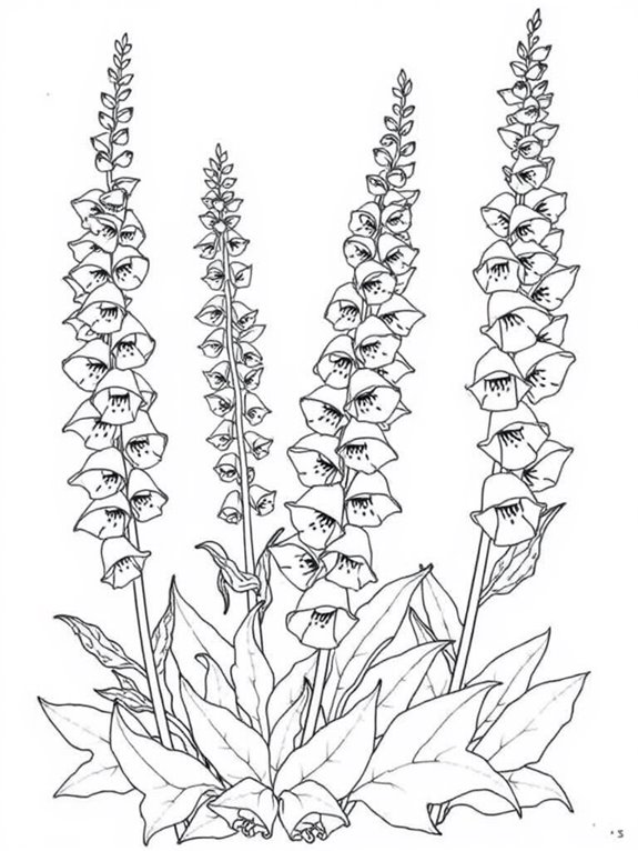 foxglove coloring page design