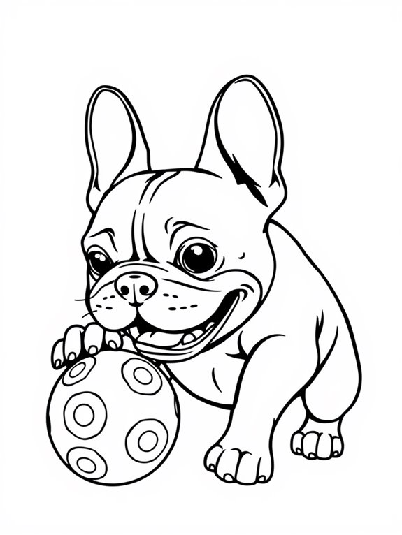 french bulldog ball play