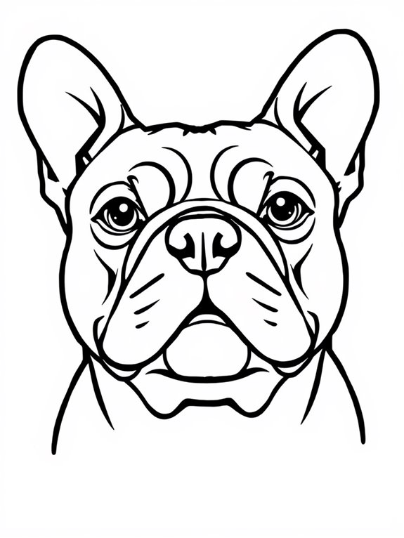 french bulldog face coloring