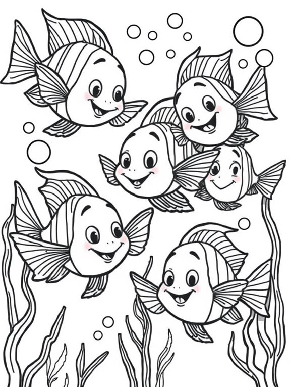 friendly angelfish coloring page