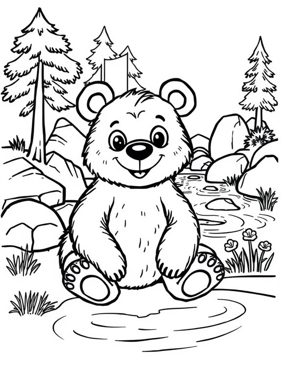 friendly bear by river