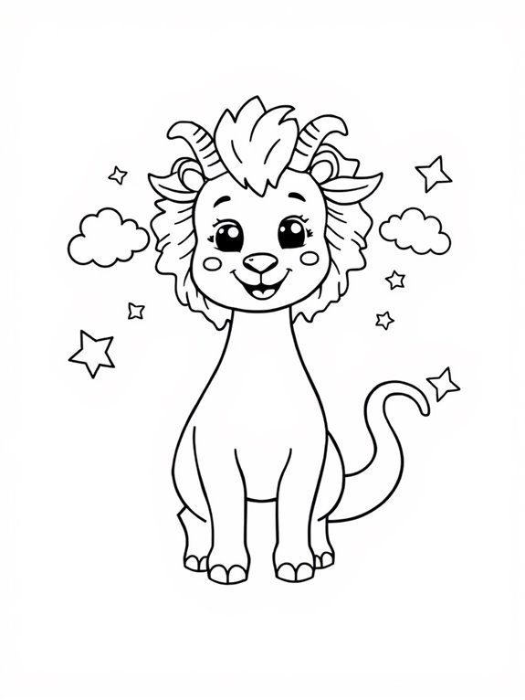 friendly chimera coloring page