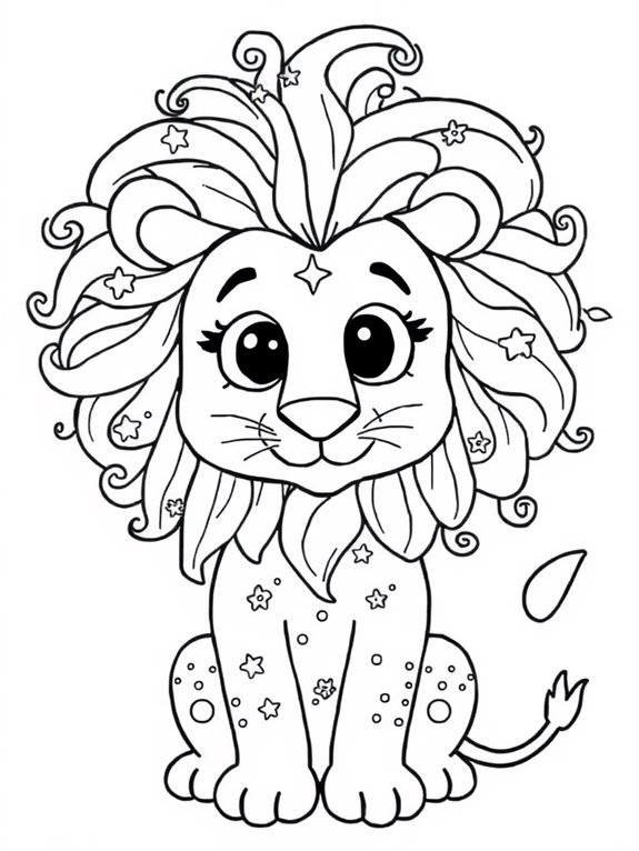 friendly eyed fantasy lion