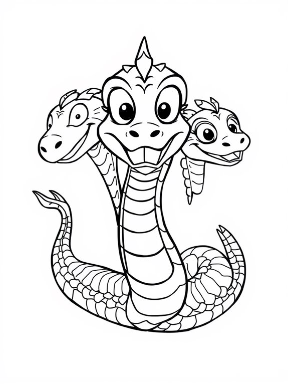 friendly eyed hydra coloring page