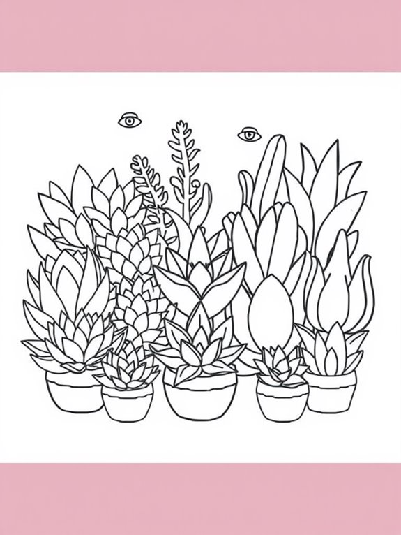 fun succulent coloring page