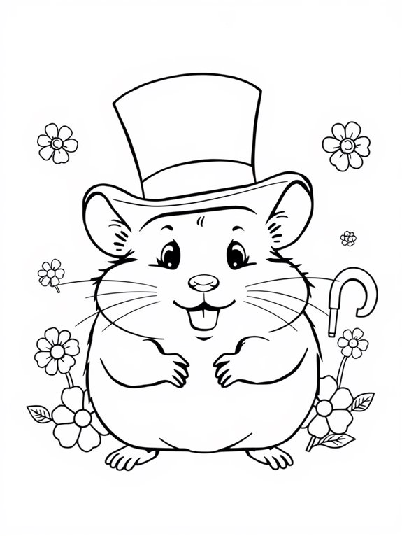 funny hamster in top hat