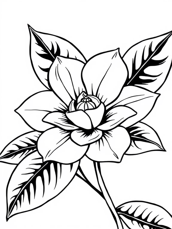 gardenia blossom coloring page