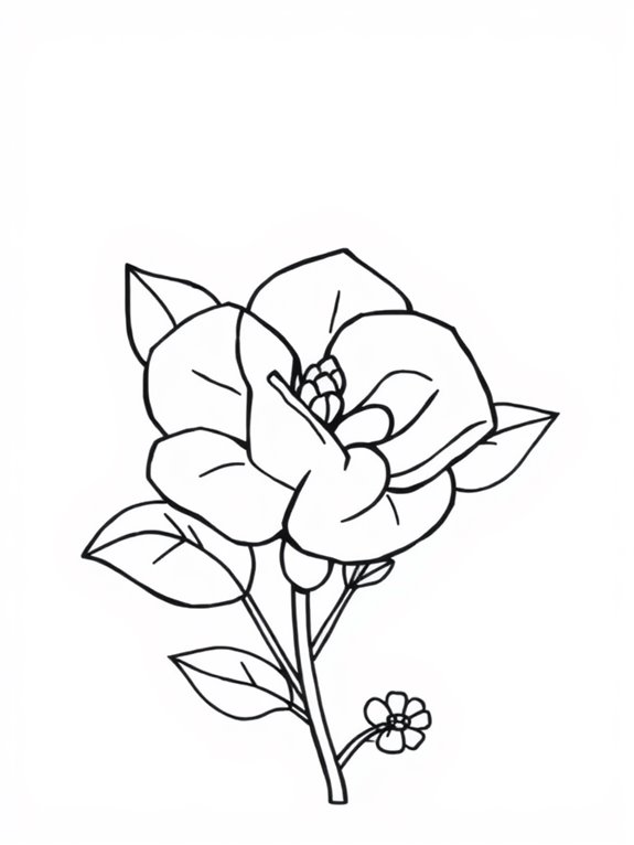 gardenia bud coloring page