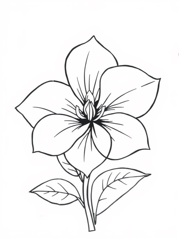 gardenia coloring activity page