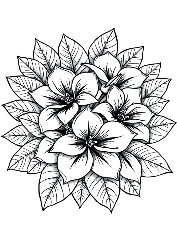 gardenia coloring page design